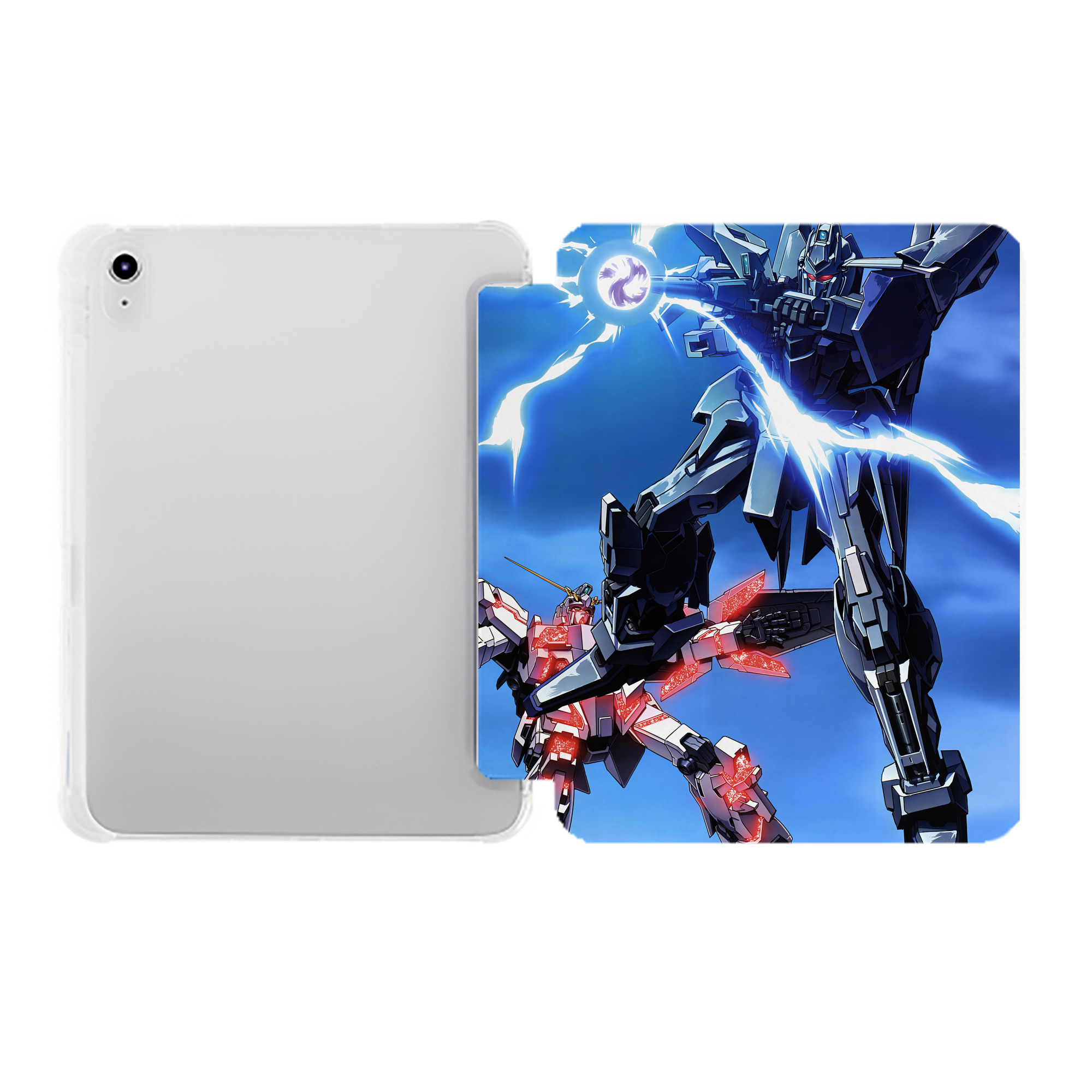 （画像用） 機動戦士ガンダム Mobile Suit Gundam IPad ケース ペン収納付き 三つ折りスタンド PUレザー×シリコン 対応機種9.5/10.5/10.9インチ